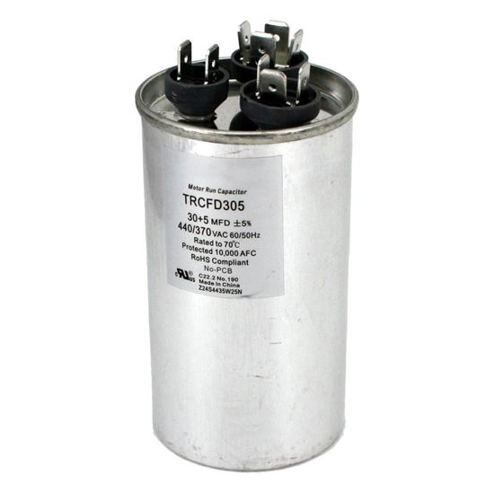 Picture of 30+10 MFD 440V OVAL RUN CAP - Part# POCFD3010A