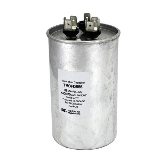 Picture of 55+5 MFD 440V ROUND RUN CAP - Part# TRCFD555
