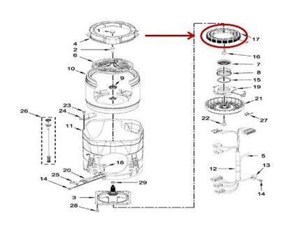 Picture of Whirlpool STATOR - Part# W10915700