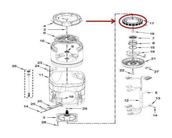 Picture of Whirlpool STATOR - Part# W10915700