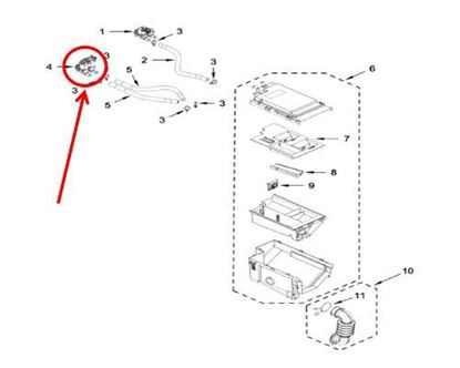 Picture of Whirlpool VALVE-WASHER - Part# W11316256