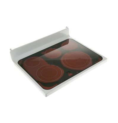 Picture of GE Range Top Glass Asm Wh - Part# WB62X25977