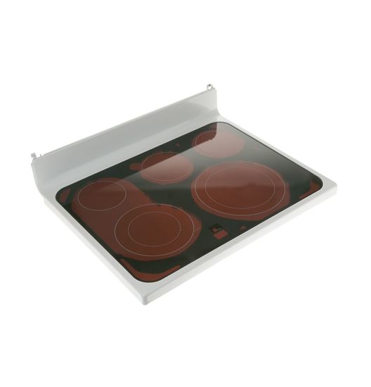 Picture of GE Range Top Glass Asm Wh - Part# WB62X25977