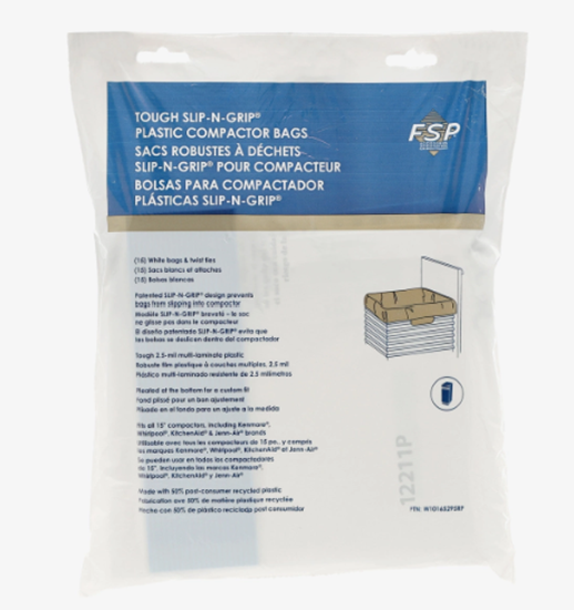 Picture of Whirlpool KitchenAid Maytag Sears Kenmore 15" Trash Compactor Bags - Part# W10165295RP