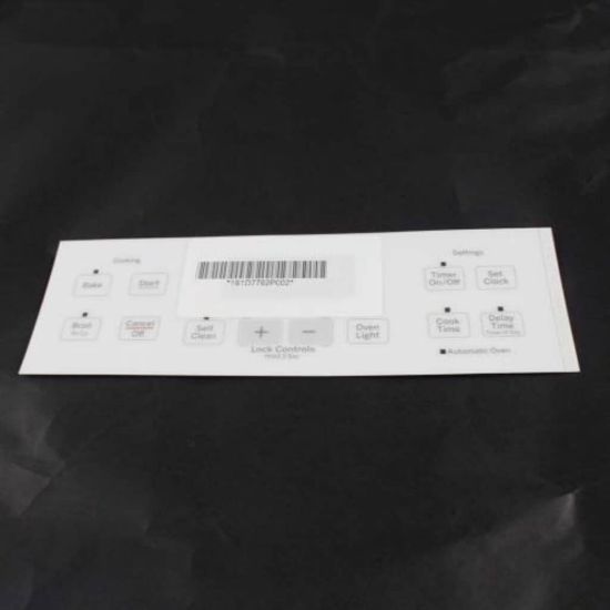 Picture of GE Faceplate Graphics (Ww) Part# WB27T11512