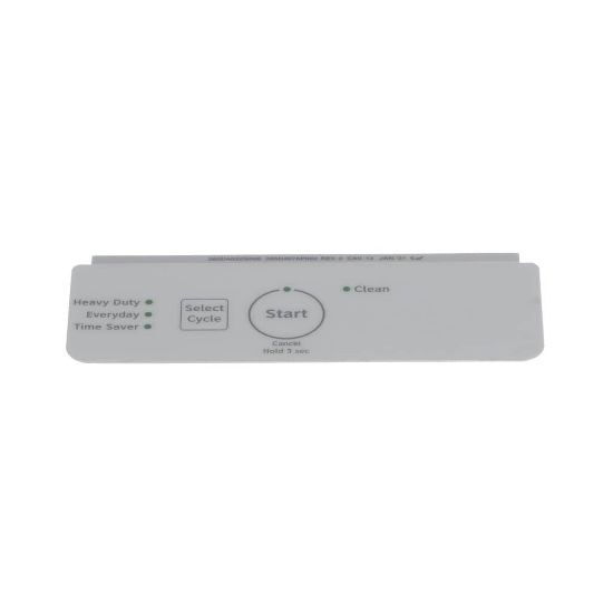Picture of GE White Control Panel Overlay Part# WD34X27924