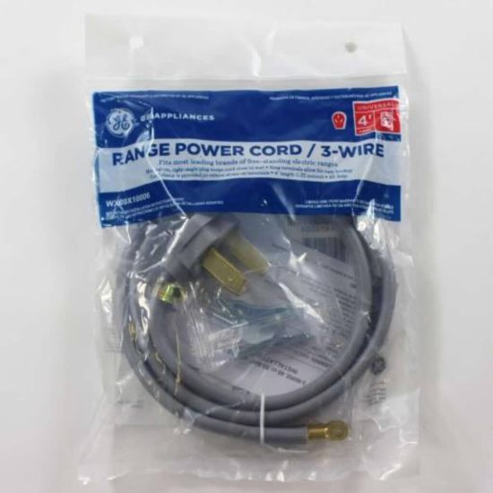 Picture of GE 3-Wire, 4 Feet Length, 40-Amp Cord Part# WX09X10006