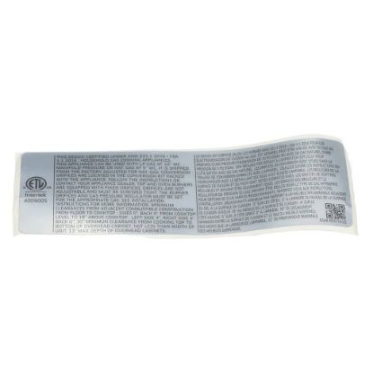 Picture of Samsung Label-standard Part# DG68-00377A