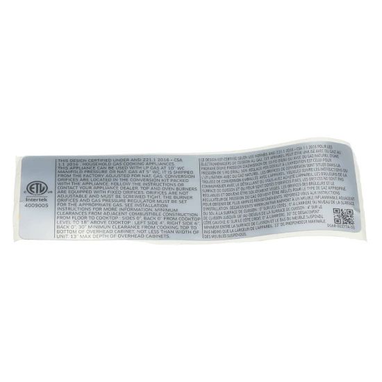 Picture of Samsung Label-standard Part# DG68-00377A
