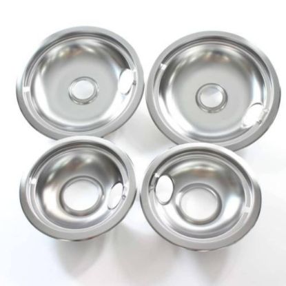 Picture of Whirlpool Chrome Drip Bowl Set, 2-6-Inches, 2-8-Inches Part# W10278125