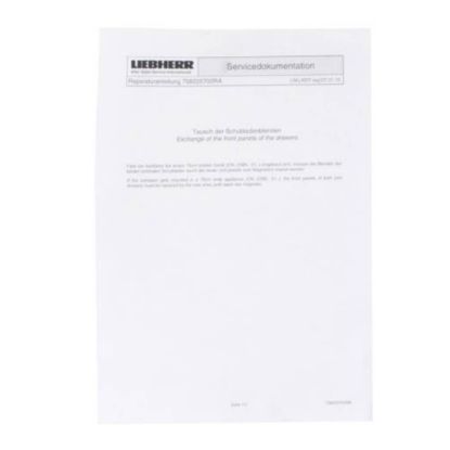 Picture of Liebherr Operating Instructions Part# 708225700